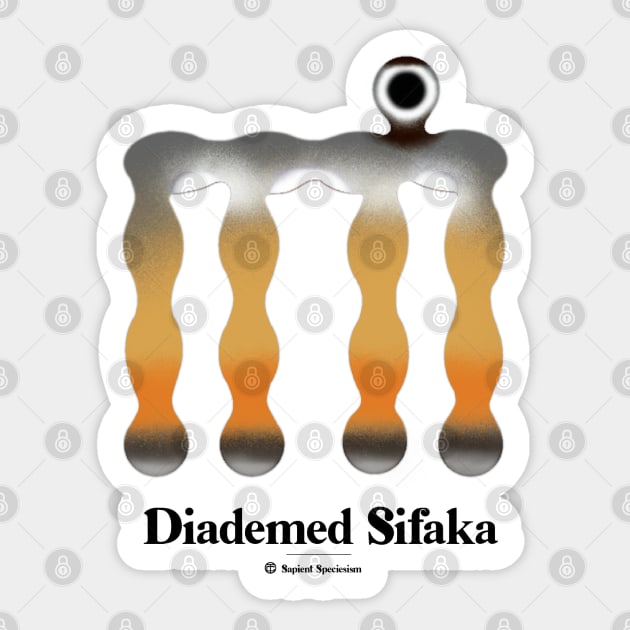 Bold monkey print "Diademed sifaka" Sticker by RockPaperScissors